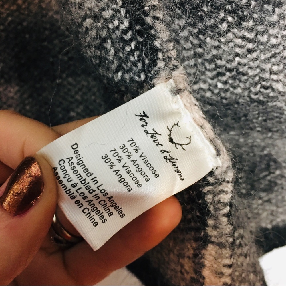 For Love & Lemons Knitz Cardigan Checkered Sweater - Picture 3 of 8